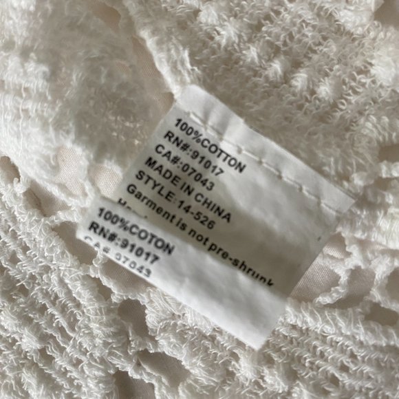 White Cotton Lace Crochet Beach Cover Up Solitaire Swim - Picture 10 of 13